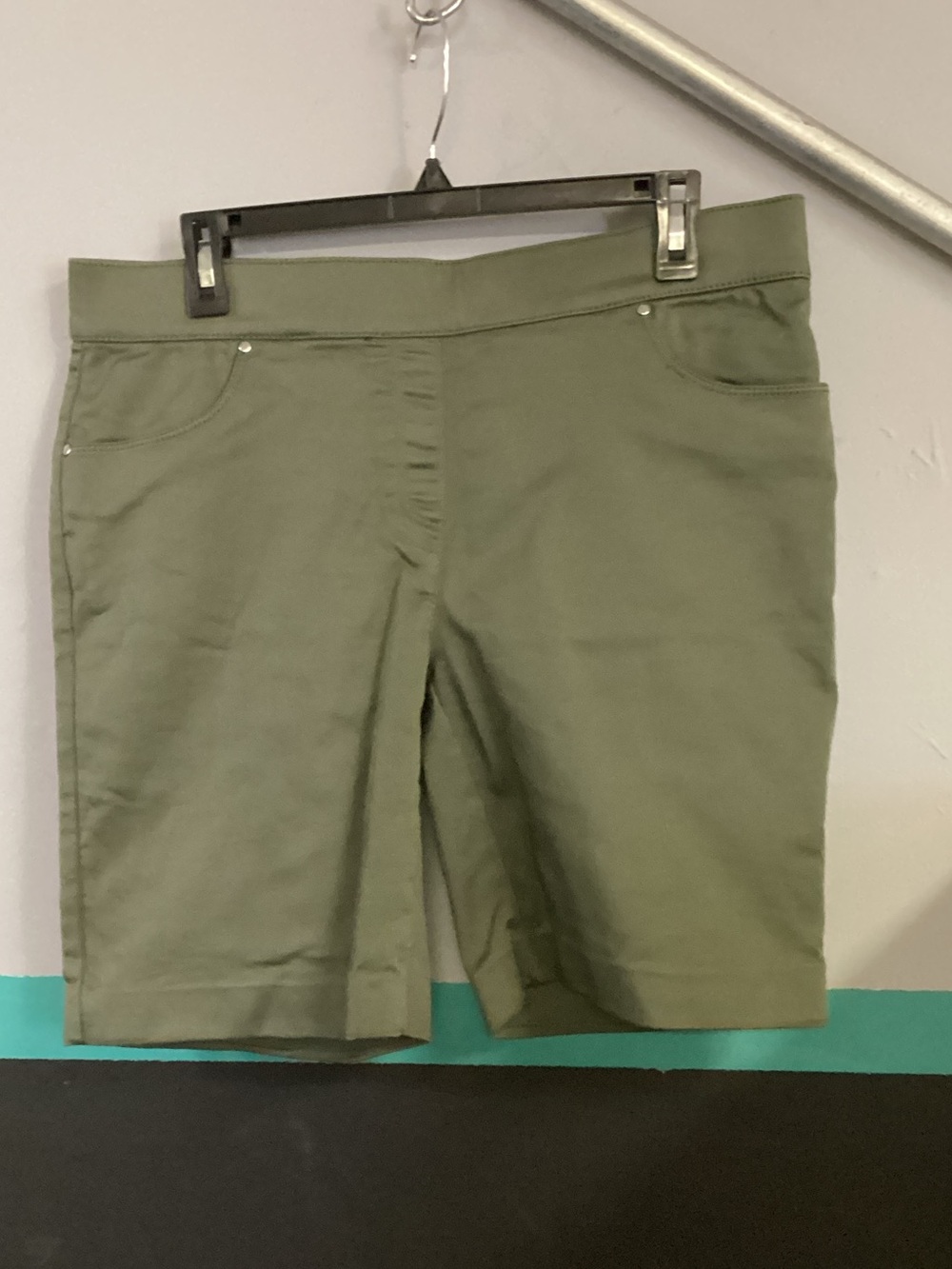 Coral Bay Olive Stretch Bermuda Shorts 8โ Inseam